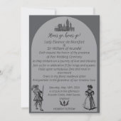 Middeleeuwse Renaissance booggravure bruiloft Kaart (Voorkant)