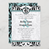 Middeleeuwse Renaissance Damast bruiloft uitnodigi Kaart (Voorkant / Achterkant)