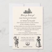 Middeleeuwse Renaissance graveren bruiloft Kaart (Voorkant)