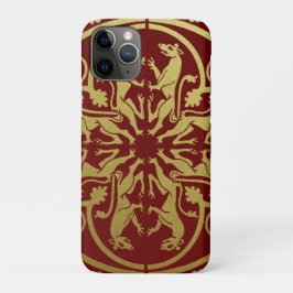 Middeleeuwse Renaissance Herald Lion Leopard Metal iPhone 11 Pro Hoesje