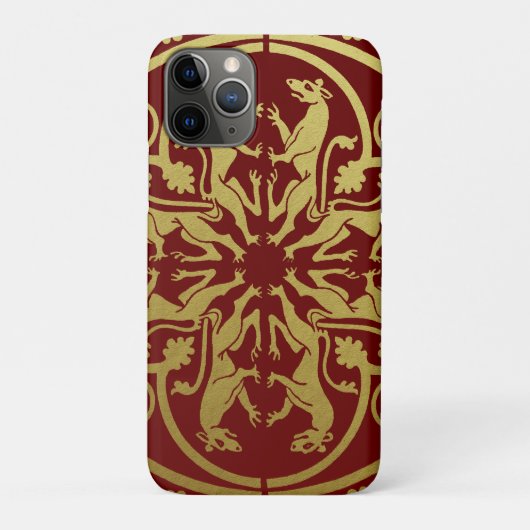 Middeleeuwse Renaissance Herald Lion Leopard Metal Case-Mate iPhone Case (Achterkant)