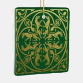 Middeleeuwse Renaissance Herald Lion Leopard Metal Keramisch Ornament (Rechts)