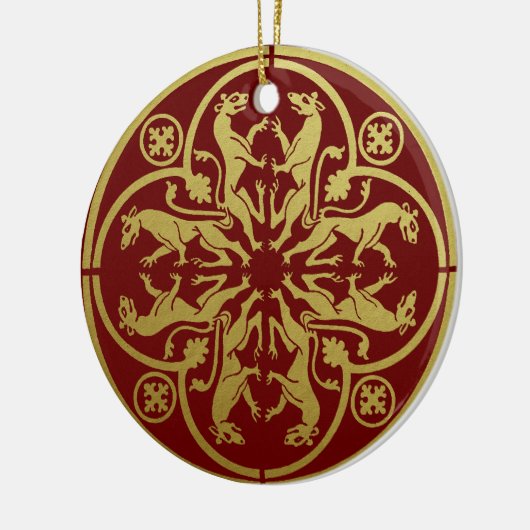 Middeleeuwse Renaissance Herald Lion Leopard Metal Keramisch Ornament (Links)