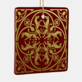 Middeleeuwse Renaissance Herald Lion Leopard Metal Keramisch Ornament (Rechts)