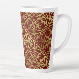 Middeleeuwse Renaissance Herald Lion Leopard Metal Latte Mok