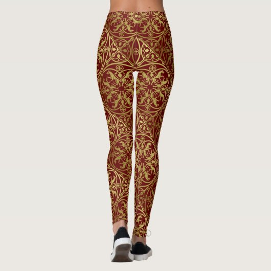 Middeleeuwse Renaissance Herald Lion Leopard Metal Leggings (Achterkant)
