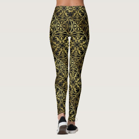 Middeleeuwse Renaissance Herald Lion Leopard Metal Leggings (Achterkant)