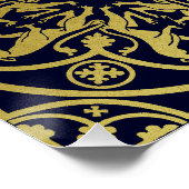 Middeleeuwse Renaissance Herald Lion Leopard Metal Perfect Poster (Hoek)