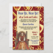Middeleeuwse Renaissance Koningin Verjaardag Uitno Kaart (Voorkant)