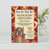 Middeleeuwse Renaissance Koningin Verjaardag Uitno Kaart (Staand voorkant)