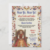 Middeleeuwse Renaissance Koningin Verjaardag Uitno Kaart (Voorkant)