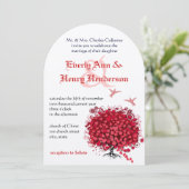 Middeleeuwse Renaissance Liefdesvogel Rode Hart Bl Kaart (Staand voorkant)