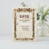 Middeleeuwse Renaissance Middeleeuwen RSVP-kaart RSVP Kaartje (Staand voorkant)