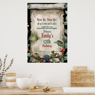 Middeleeuwse Renaissance Rol Geboortedag  Poster