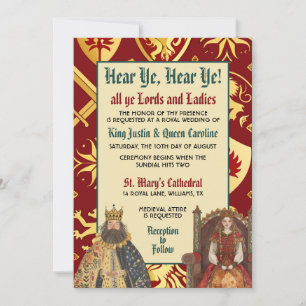 Middeleeuwse Renaissance Royal Wedding Kaart