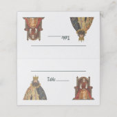 Middeleeuwse Renaissance Royal Wedding Place Card (Buitenkant ongevouwen)