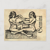 Middeleeuwse renaissance sterrenbeeld Gemini Briefkaart (Voorkant)
