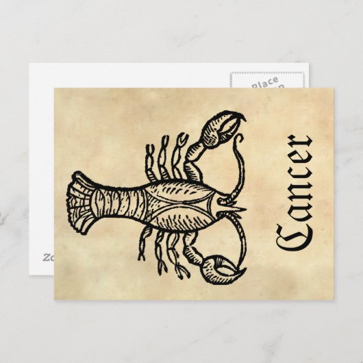 middeleeuwse renaissance-sterrenbeeld kanker briefkaart (Voorkant / Achterkant)