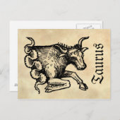 Middeleeuwse renaissance sterrenbeeld Stier Briefkaart (Voorkant / Achterkant)