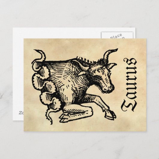 Middeleeuwse renaissance sterrenbeeld Stier Briefkaart (Voorkant / Achterkant)