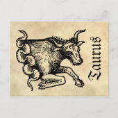 Middeleeuwse renaissance sterrenbeeld Stier Briefkaart (Voorkant)