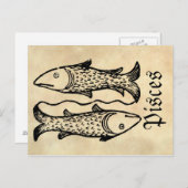 middeleeuwse renaissance sterrenbeeld Vissen Briefkaart (Voorkant / Achterkant)