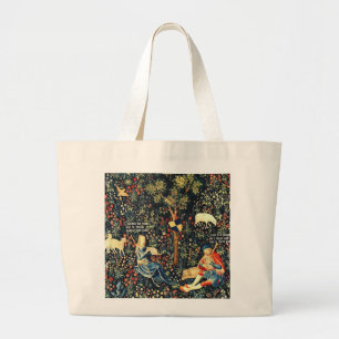 Middeleeuwse Renaissance Tapestry Herders en Schap Grote Tote Bag