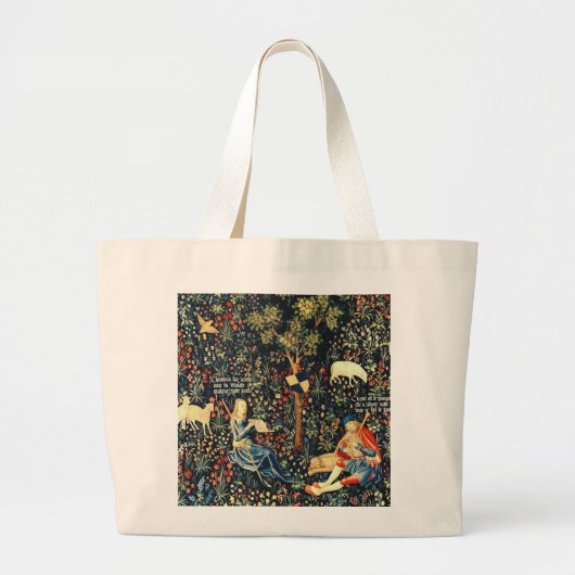 Middeleeuwse Renaissance Tapestry Herders en Schap Grote Tote Bag (Voorkant)
