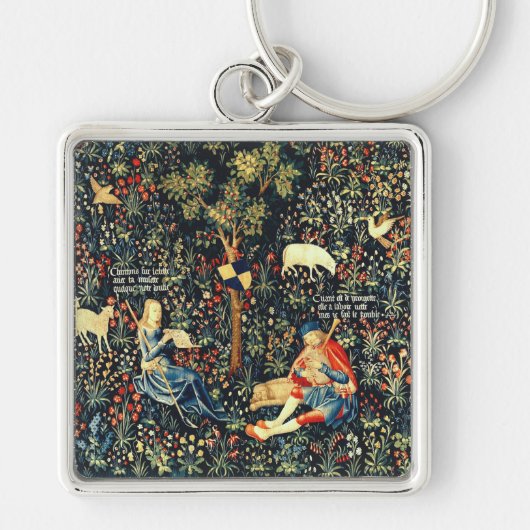 Middeleeuwse Renaissance Tapestry Herders en Schap Sleutelhanger (Voorkant)