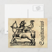 Middeleeuwse renaissance Zodiac Symbool Boogschutt Briefkaart (Voorkant / Achterkant)