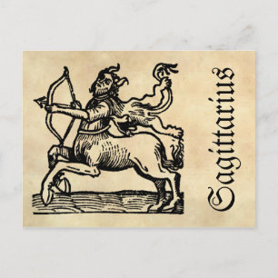 Middeleeuwse renaissance Zodiac Symbool Boogschutt Briefkaart