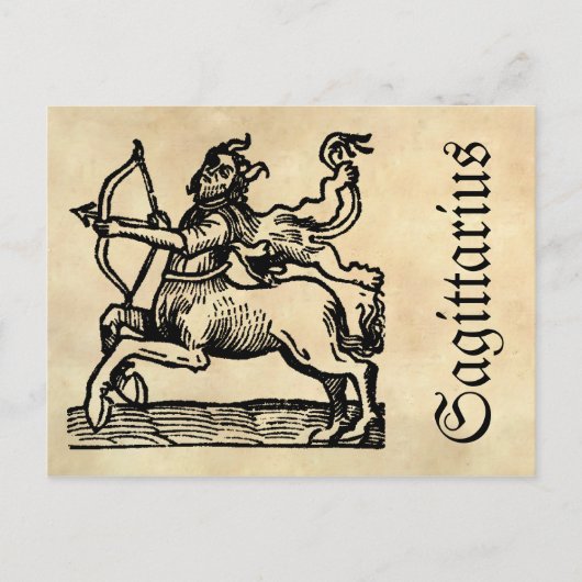 Middeleeuwse renaissance Zodiac Symbool Boogschutt Briefkaart (Voorkant)