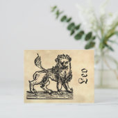 Middeleeuwse renaissance Zodiac Symbool Leo de Lee Briefkaart (Staand voorkant)