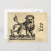 Middeleeuwse renaissance Zodiac Symbool Leo de Lee Briefkaart (Voorkant / Achterkant)