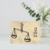 Middeleeuwse renaissance Zodiac Symbool Weegschaal Briefkaart (Staand voorkant)