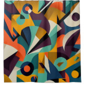 Middeleeuwse Retro Abstract patroon Douchegordijn (Voorkant)