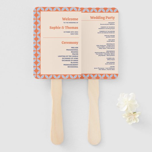 Middeleeuwse retro bruiloft handwaaier (Voorkant en achterkant)