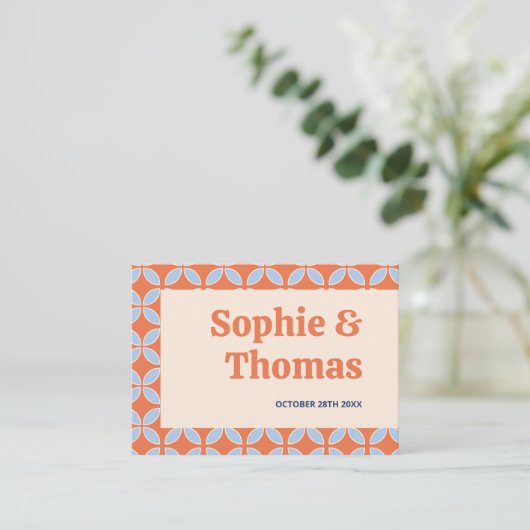 Middeleeuwse retro bruiloft plaatskaartje (Staand voorkant)