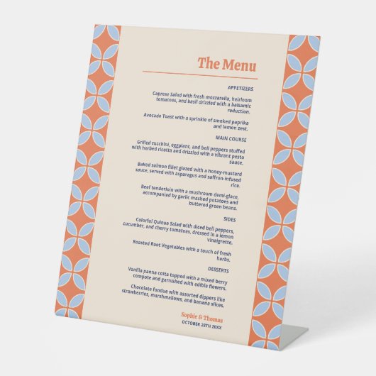 Middeleeuwse retro bruiloft reclamebord met voetstuk (Voorkant)