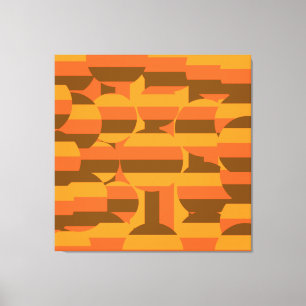 Middeleeuwse retro groovy jaren 70 geometrische ku canvas afdruk
