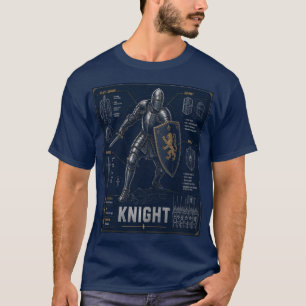 Middeleeuwse Ridder Blauwdruk T-Shirt Europese H