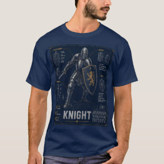 Middeleeuwse Ridder Blauwdruk T-Shirt | Europese H