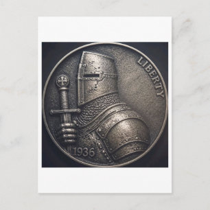Middeleeuwse ridder. briefkaart
