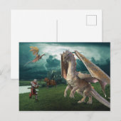 Middeleeuwse Ridder Bronzen Draak Fantasy Battle Briefkaart (Voorkant / Achterkant)
