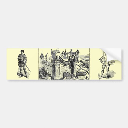 Middeleeuwse Ridder Bumpersticker (Voorkant)