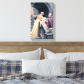 Middeleeuwse ridder dame antiek schilderij canvas afdruk (Insitu (Slaapkamer))