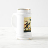 Middeleeuwse ridder/draak/kasteel fantasie bierpul (Voorkant links)