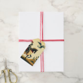 Middeleeuwse ridder/draak/kasteel fantasie cadeaulabel (Met Touw)