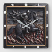 Middeleeuwse Ridder: Graanontwerpstijl Vierkante Klok (Voorkant)