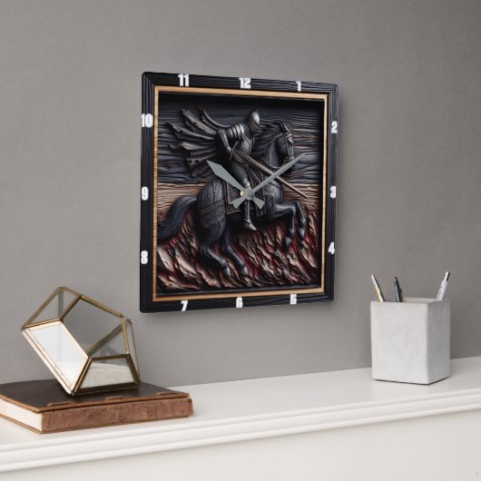 Middeleeuwse Ridder: Graanontwerpstijl Vierkante Klok (Kantoor)